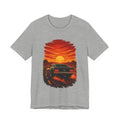 Sunset Muscle Car Tee — Retro Drive Sunset Graphic T-Shirt