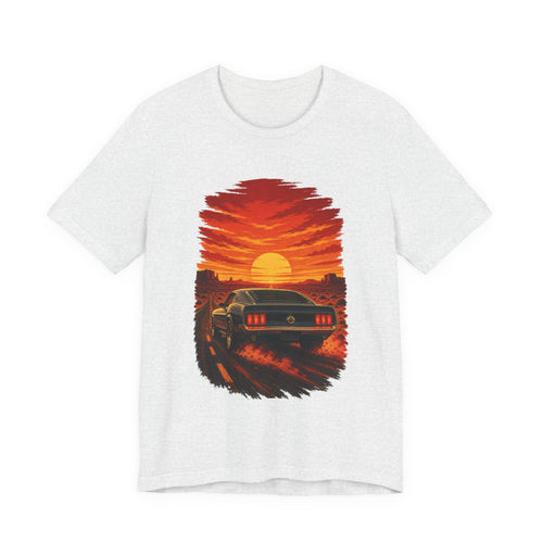 Sunset Muscle Car Tee — Retro Drive Sunset Graphic T-Shirt